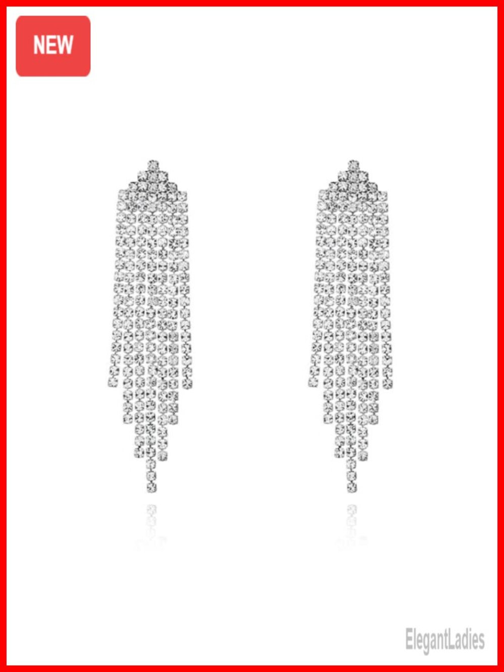 Rhinestone Dangle Earrings Silver Plated Sterling Silver Post Cubic Zirconia